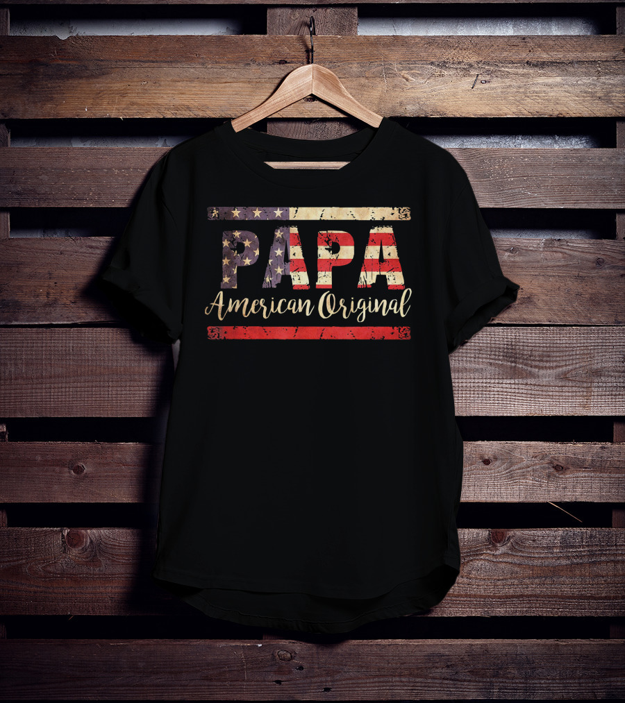 Papa American Original Vintage Flag Mens T-Shirt