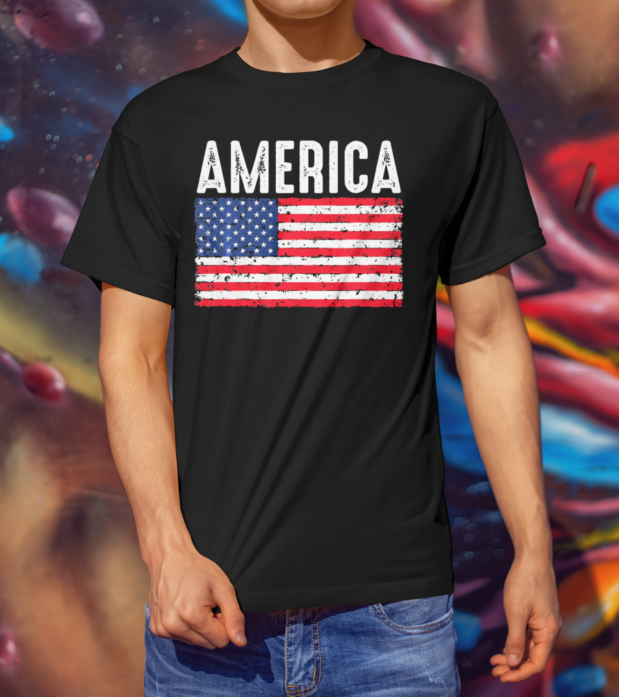 America Flag USA Patriotic Fourth Of July T-Shirt