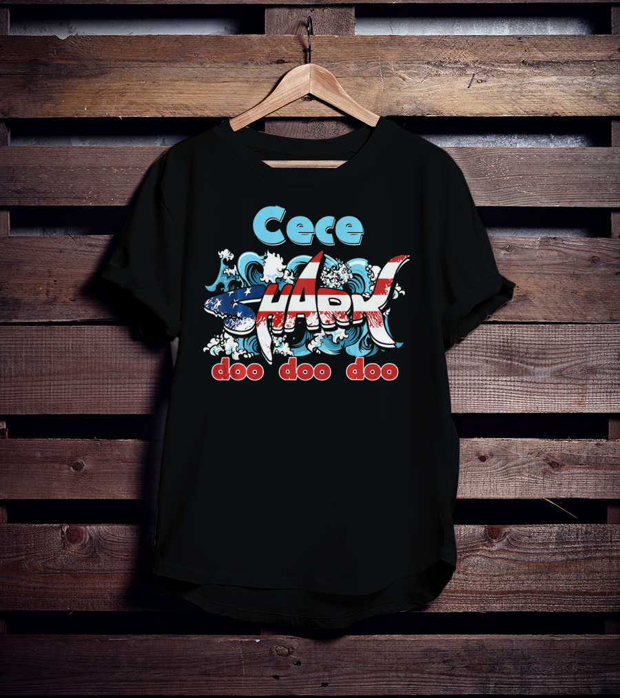 Cece Shark American Flag Doo Doo Doo T-Shirt