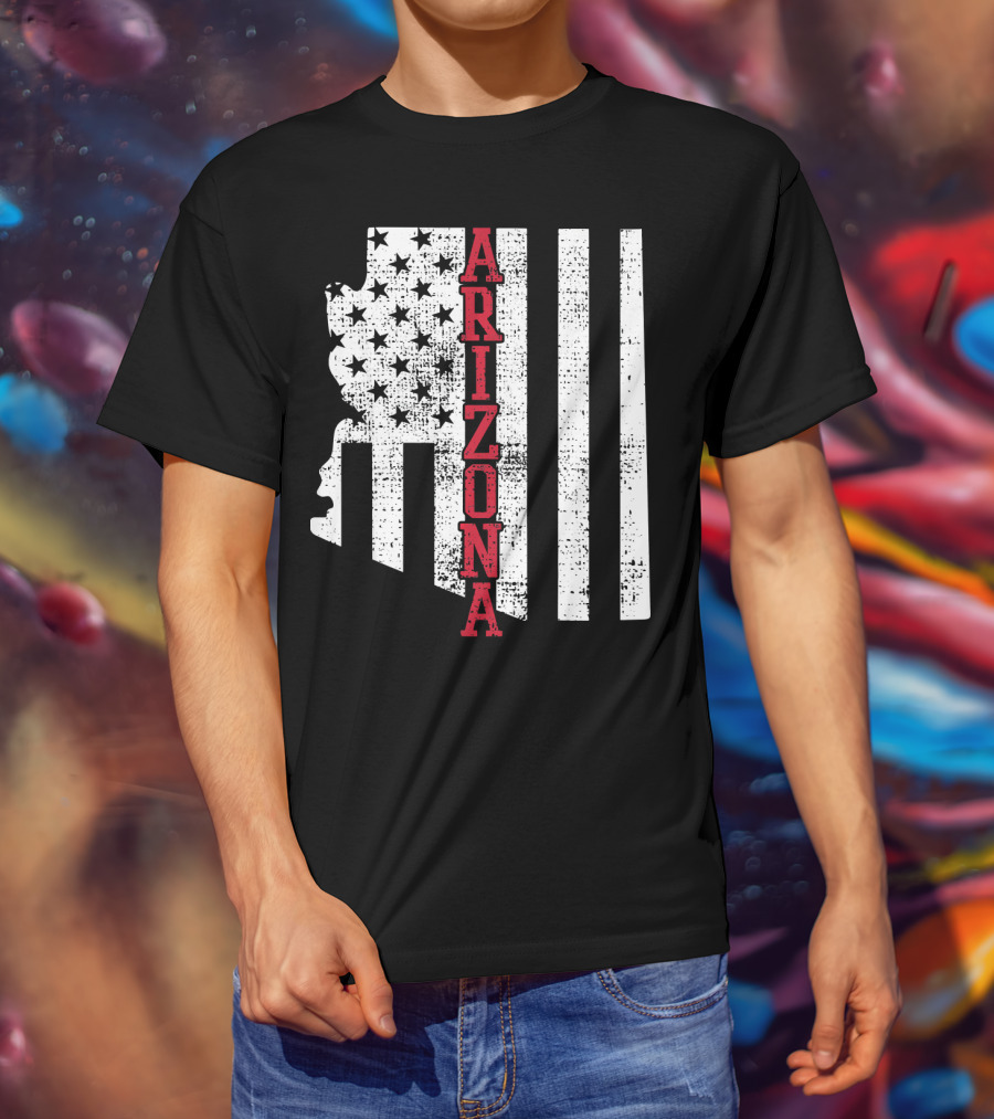 Arizona State Vintage USA Flag Patriotic T-Shirt