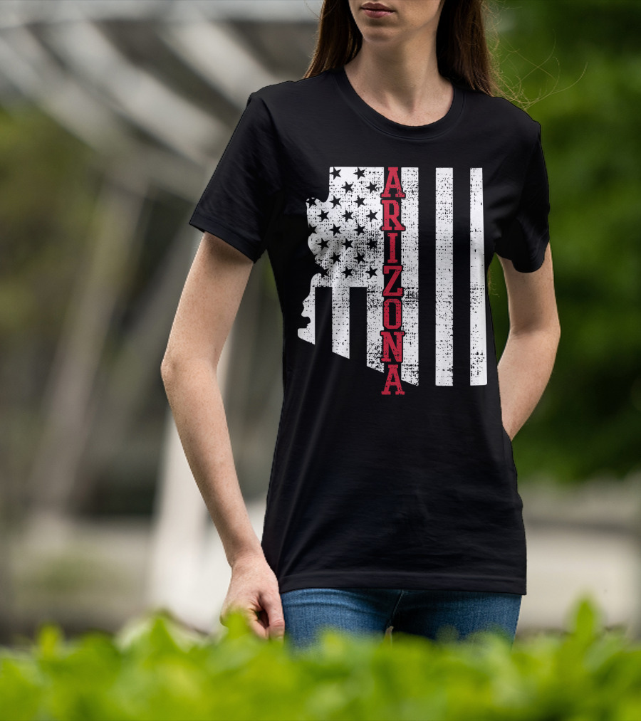 Arizona State Vintage USA Flag Patriotic T-Shirt