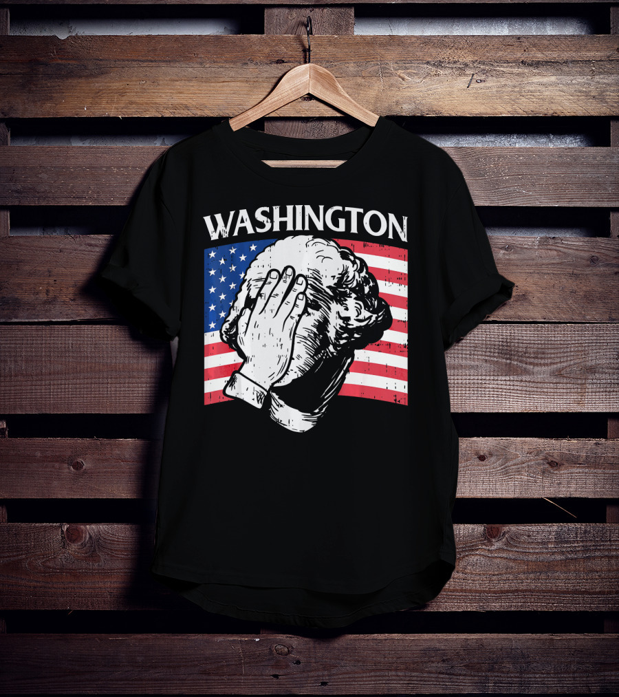 Washington Facepalm American Flag Background T-Shirt