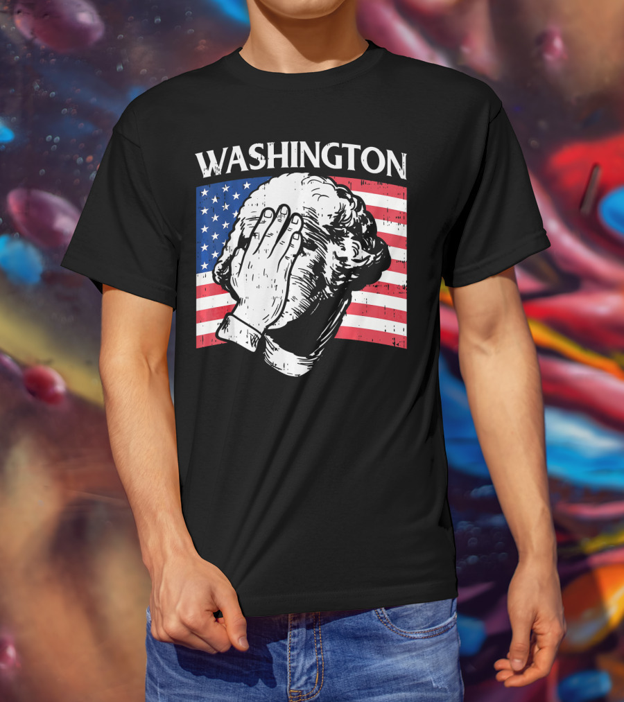 Washington Facepalm American Flag Background T-Shirt