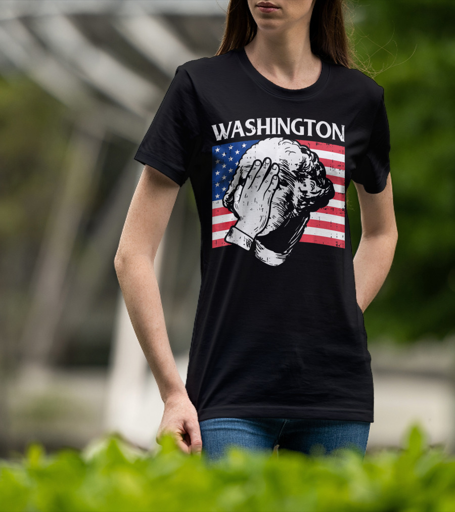 Washington Facepalm American Flag Background T-Shirt