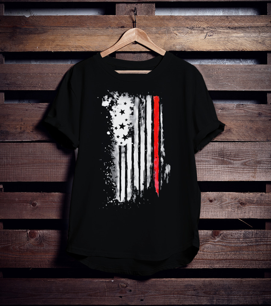 Thin Red Line American Flag Firefighter Fir USA T-Shirt