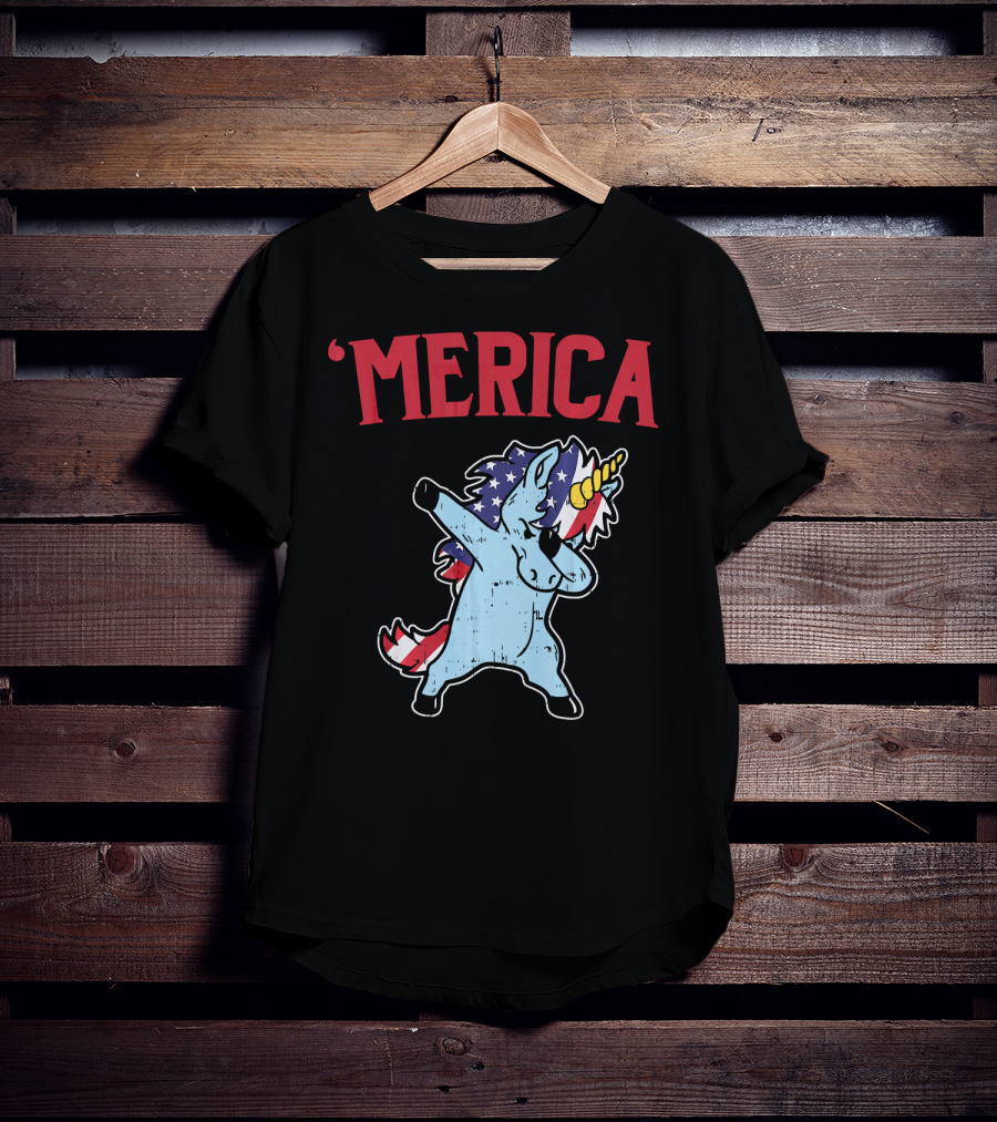 'Merica Unicorn Dabbing Americorn U T-Shirt