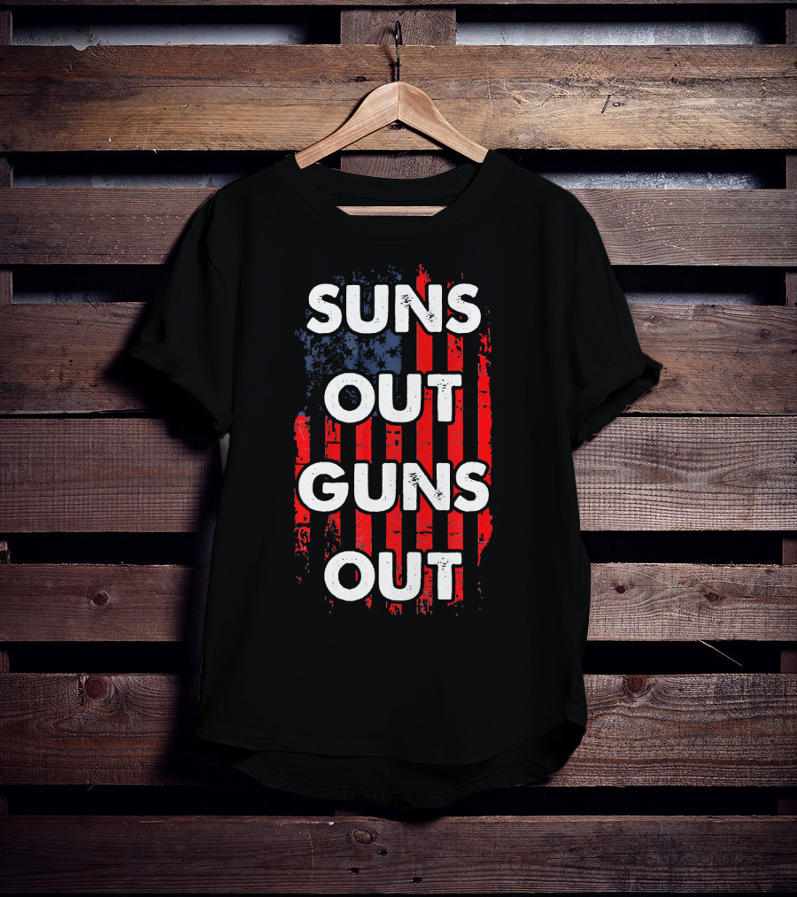 Suns Out Guns Out USA Flag Suns T-Shirt