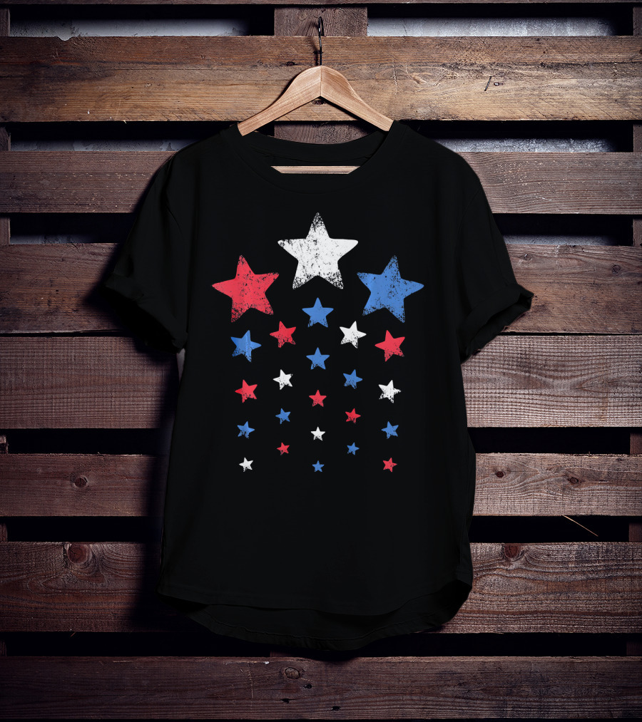 New Years Eve Patriotic Red White Blue Stars T-Shirt