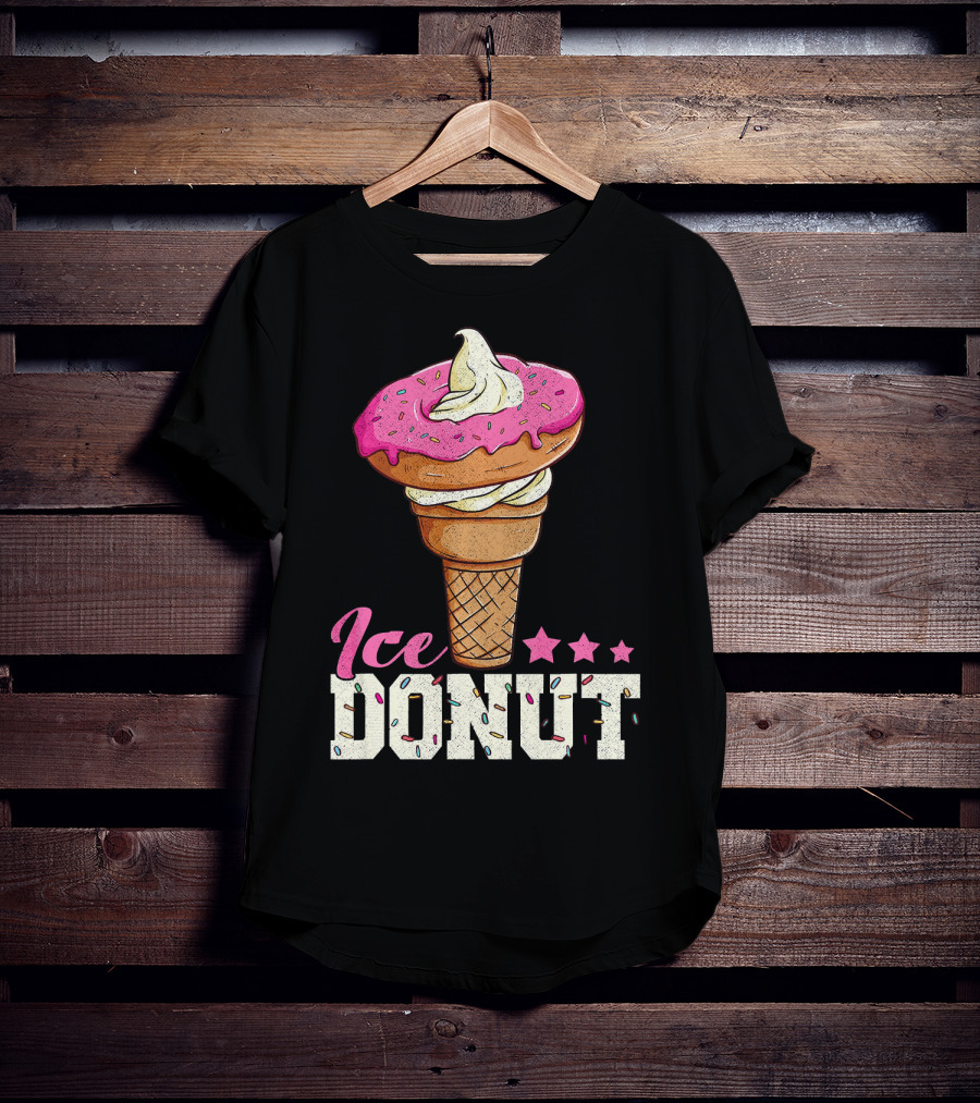 Ice Donut Funny Ice Cream Donut Summer T-Shirt