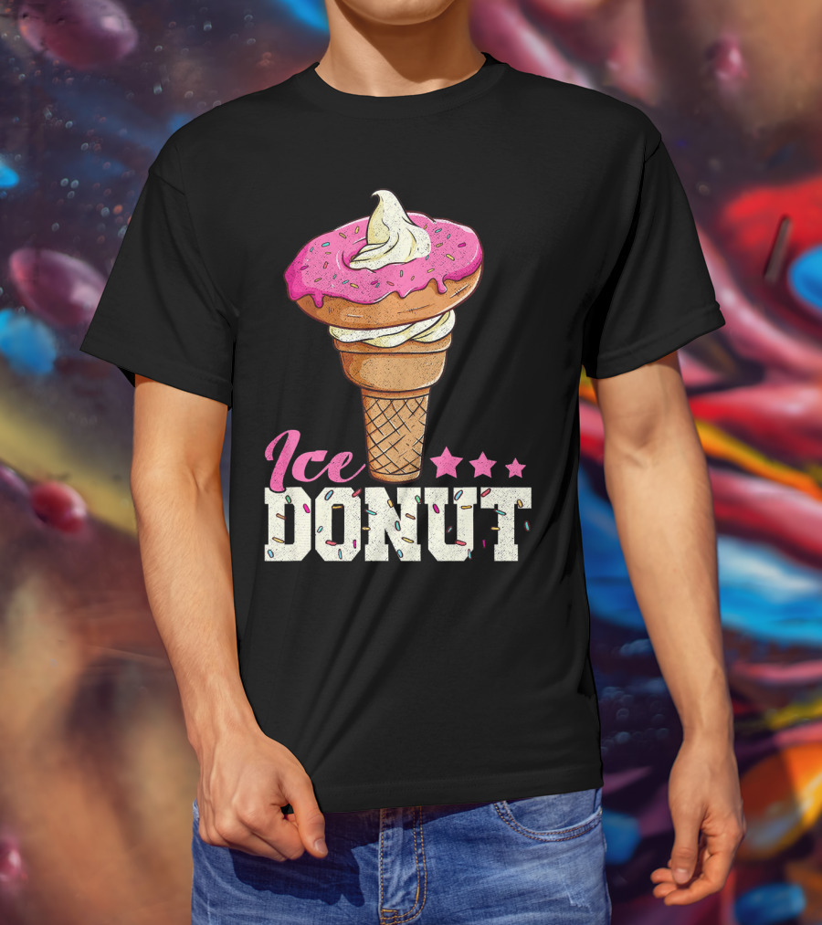 Ice Donut Funny Ice Cream Donut Summer T-Shirt
