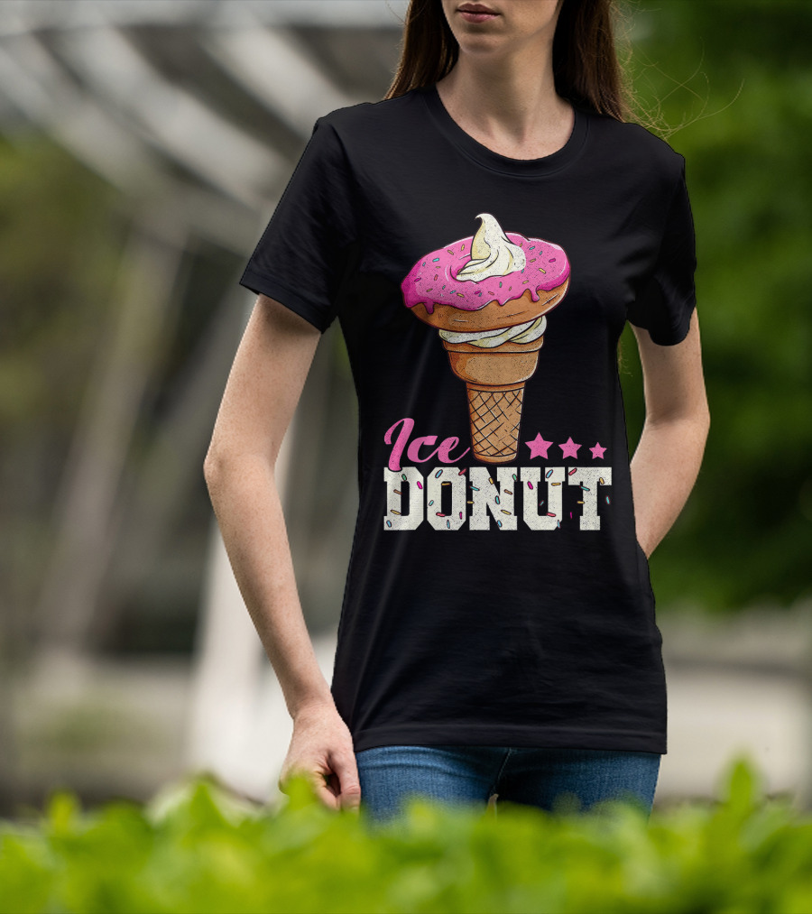 Ice Donut Funny Ice Cream Donut Summer T-Shirt