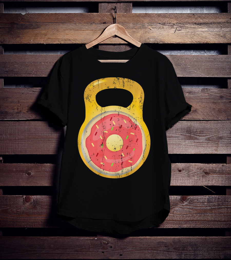 Funny Fitness Donut Kettlebell Doughnut T-Shirt