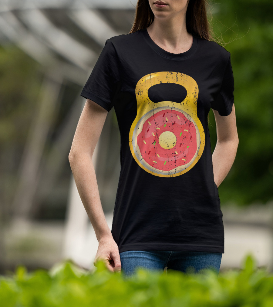 Funny Fitness Donut Kettlebell Doughnut T-Shirt