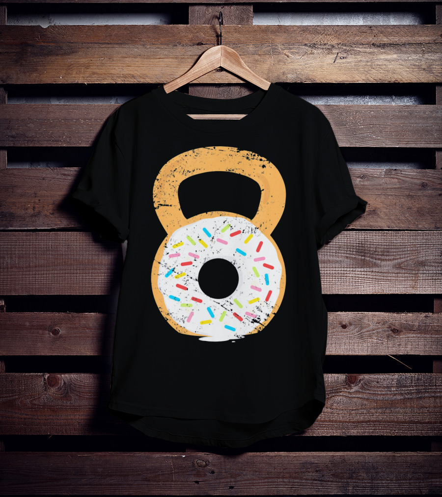 Kettlebell Doughnut With Sprinkles Fitness Humor T-Shirt