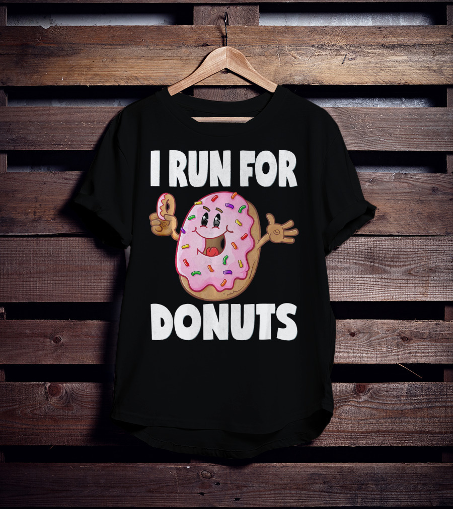 I Run For Donuts Funny Vintage Sprinkled Donut Run T-Shirt