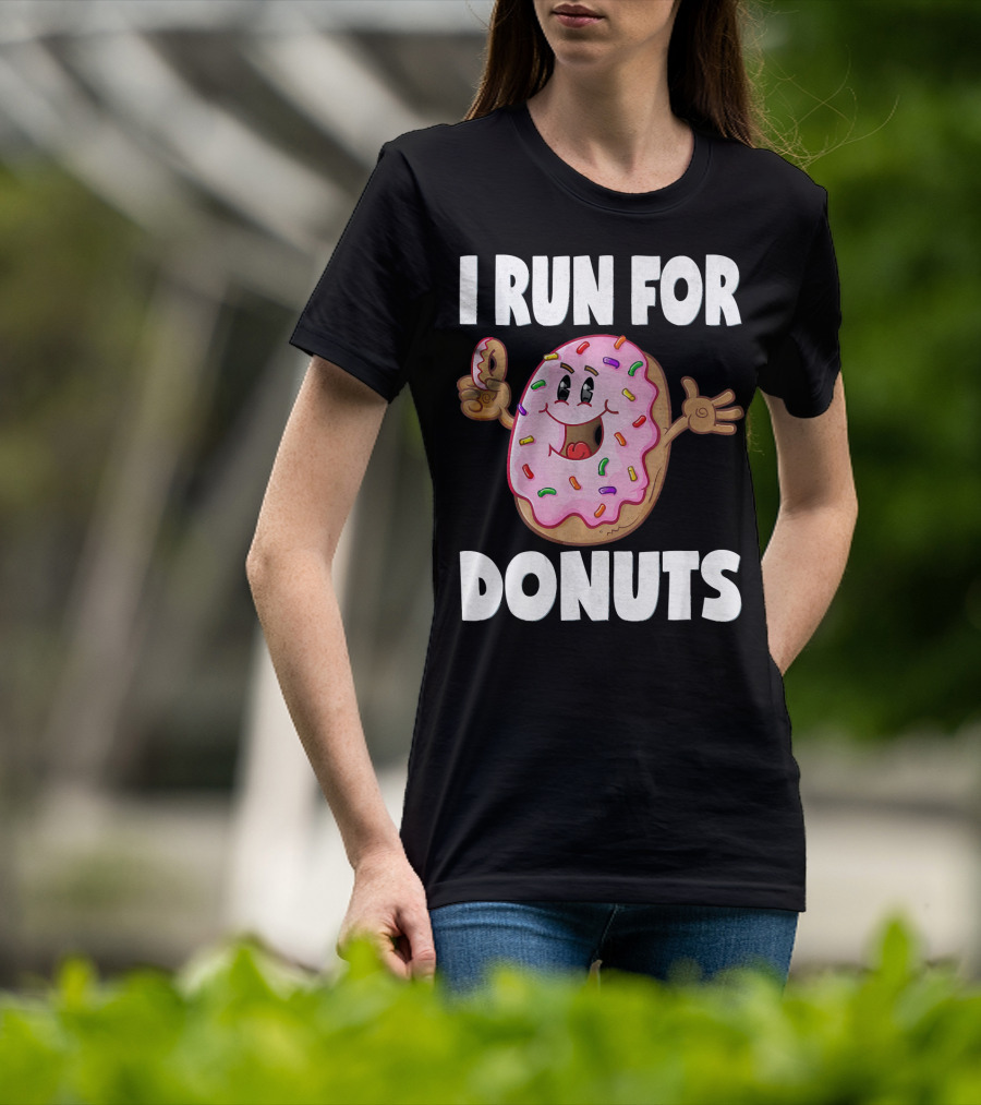 I Run For Donuts Funny Vintage Sprinkled Donut Run T-Shirt