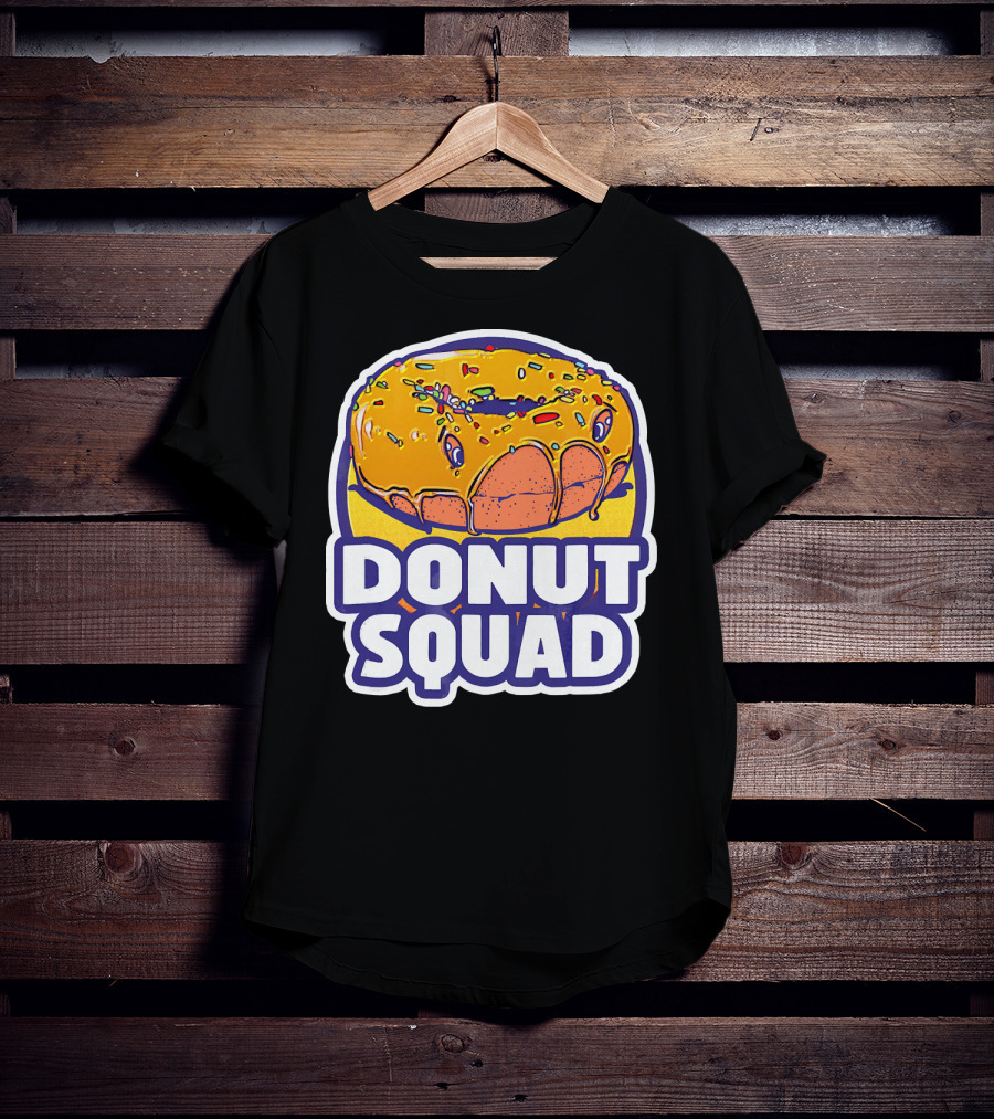 Donut Squad Retro Superhero Baked Fried Colorful Sprinkles T-Shirt