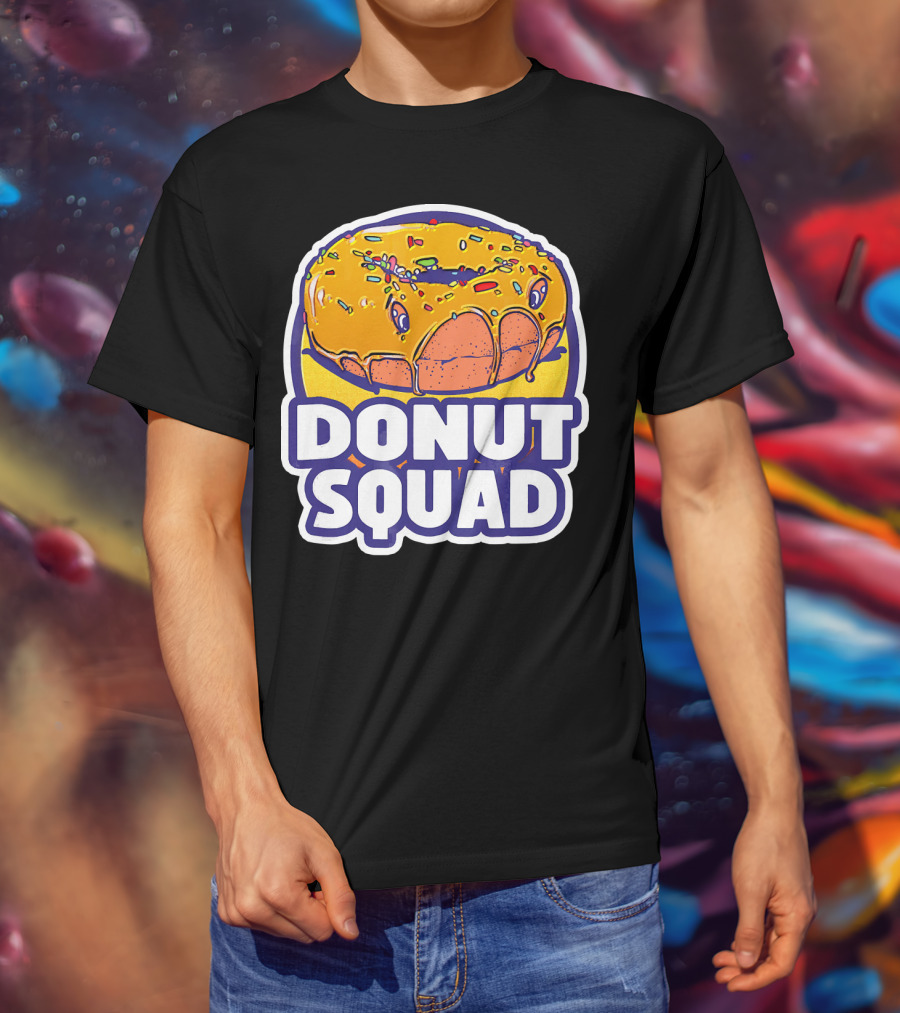 Donut Squad Retro Superhero Baked Fried Colorful Sprinkles T-Shirt