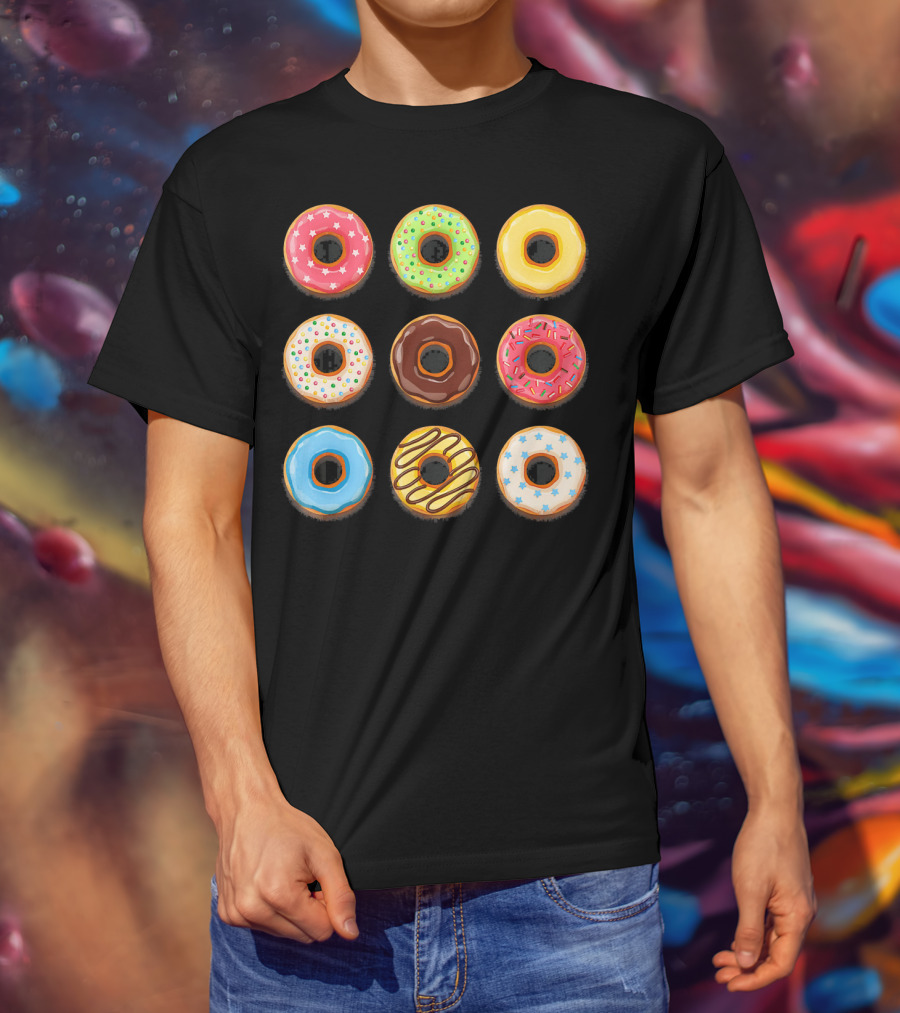 Donuts Sweet Mom Teens Girls Colorful T-Shirt