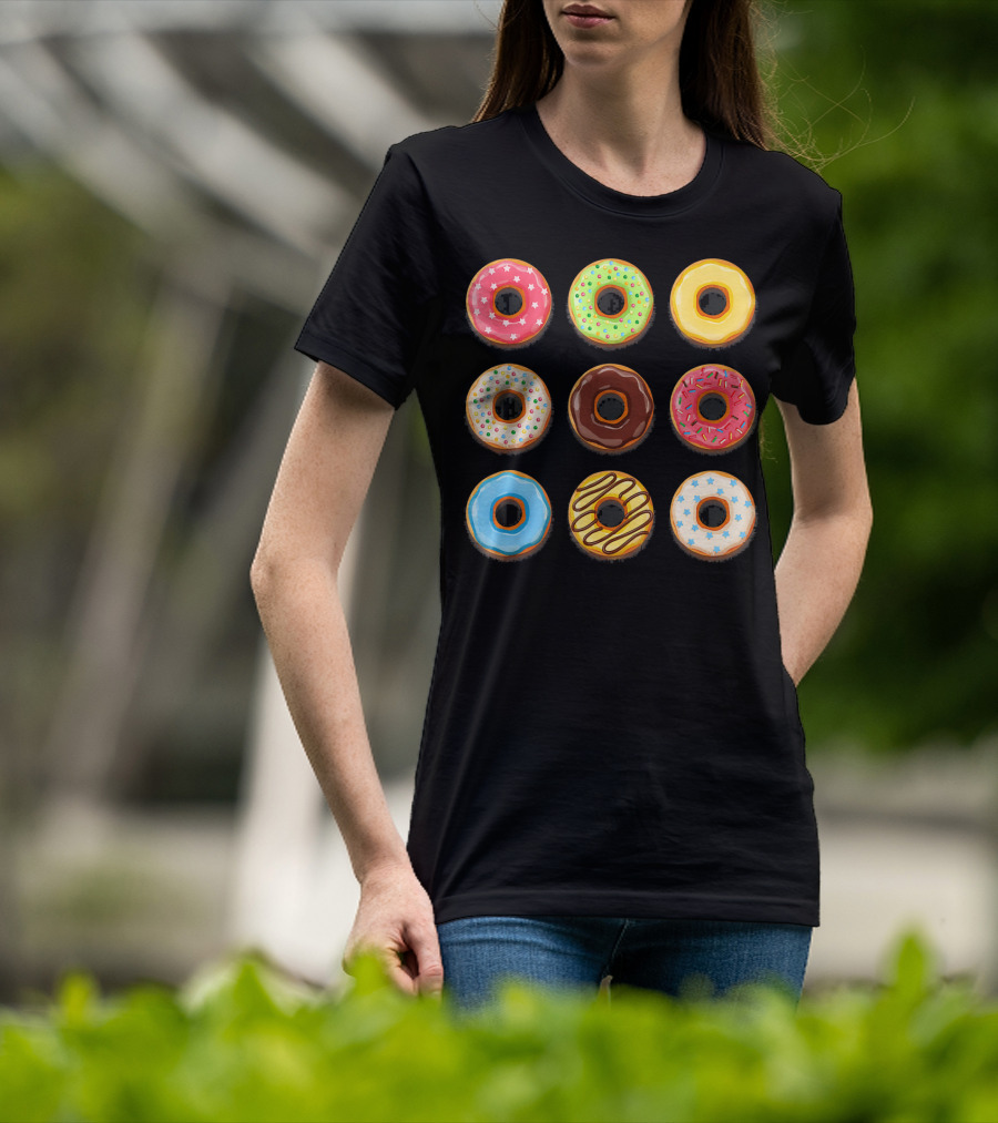 Donuts Sweet Mom Teens Girls Colorful T-Shirt