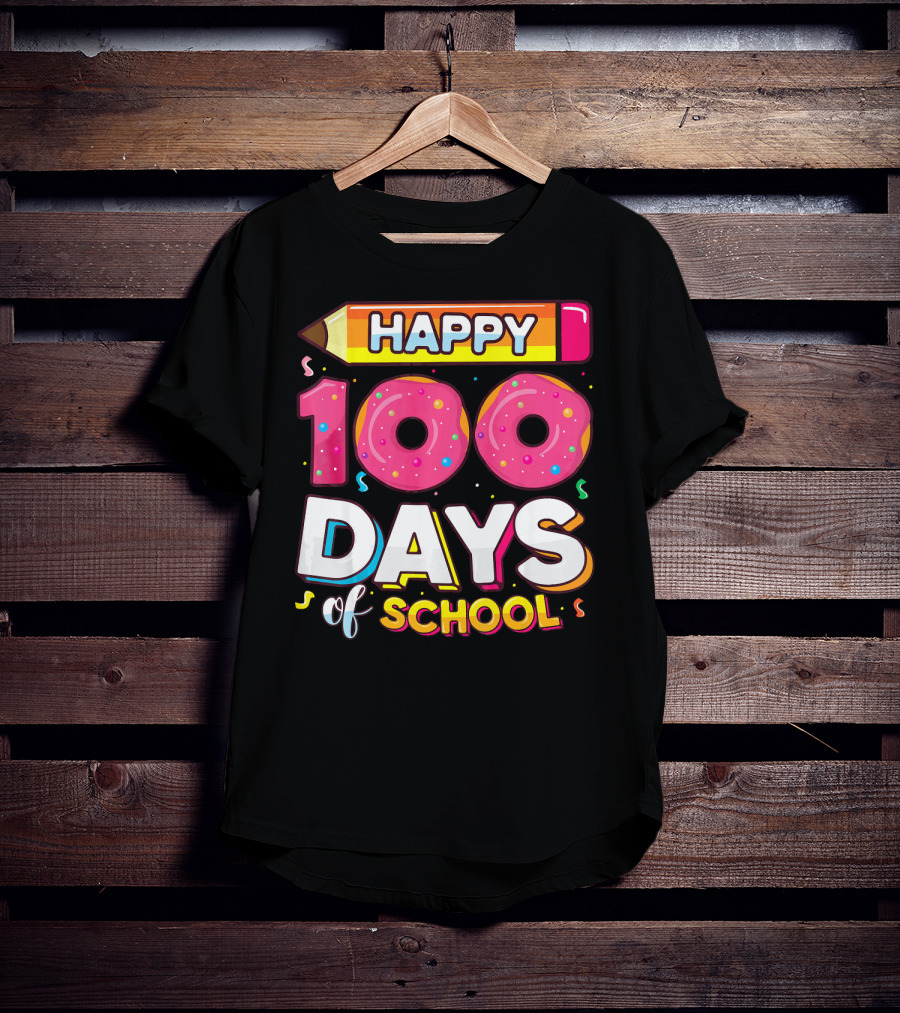 Happy 100 Days Of School Funny Donut T-Shirt