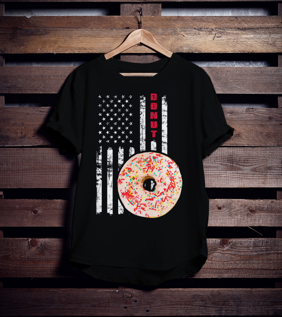 American Flag Donut USA Bakery Goods Donut T-Shirt