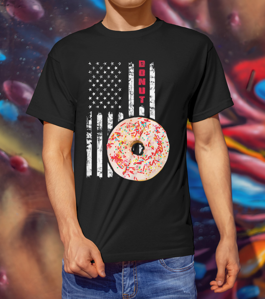 American Flag Donut USA Bakery Goods Donut T-Shirt