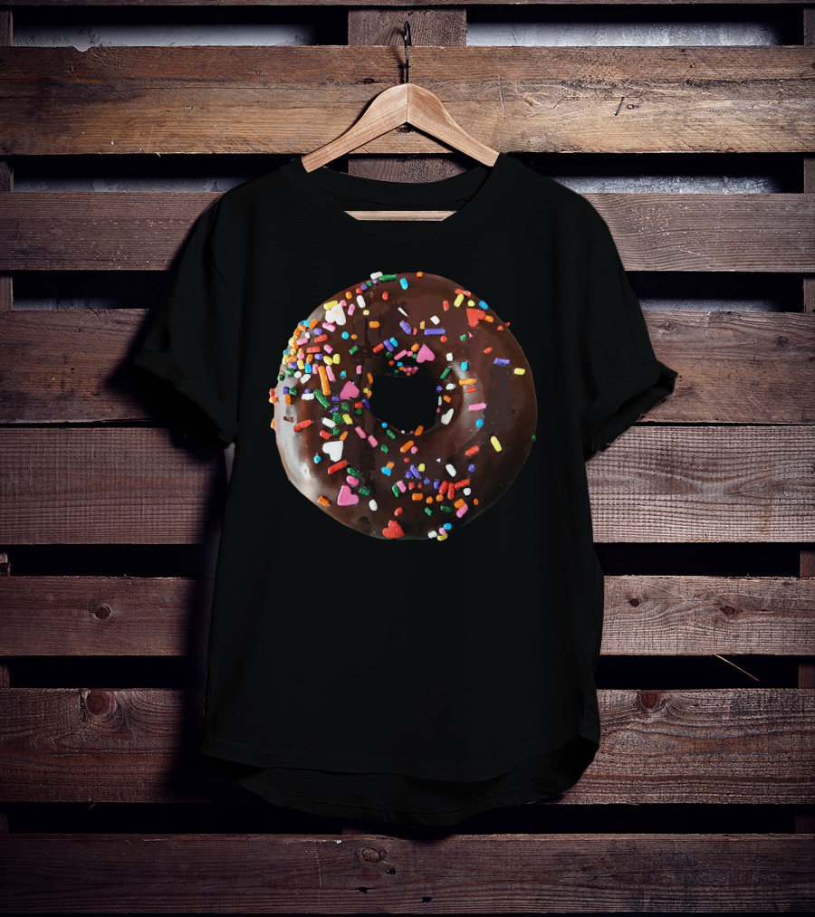 Chocolate Donut Sprinkles Cool Matching Couple Fun T-Shirt