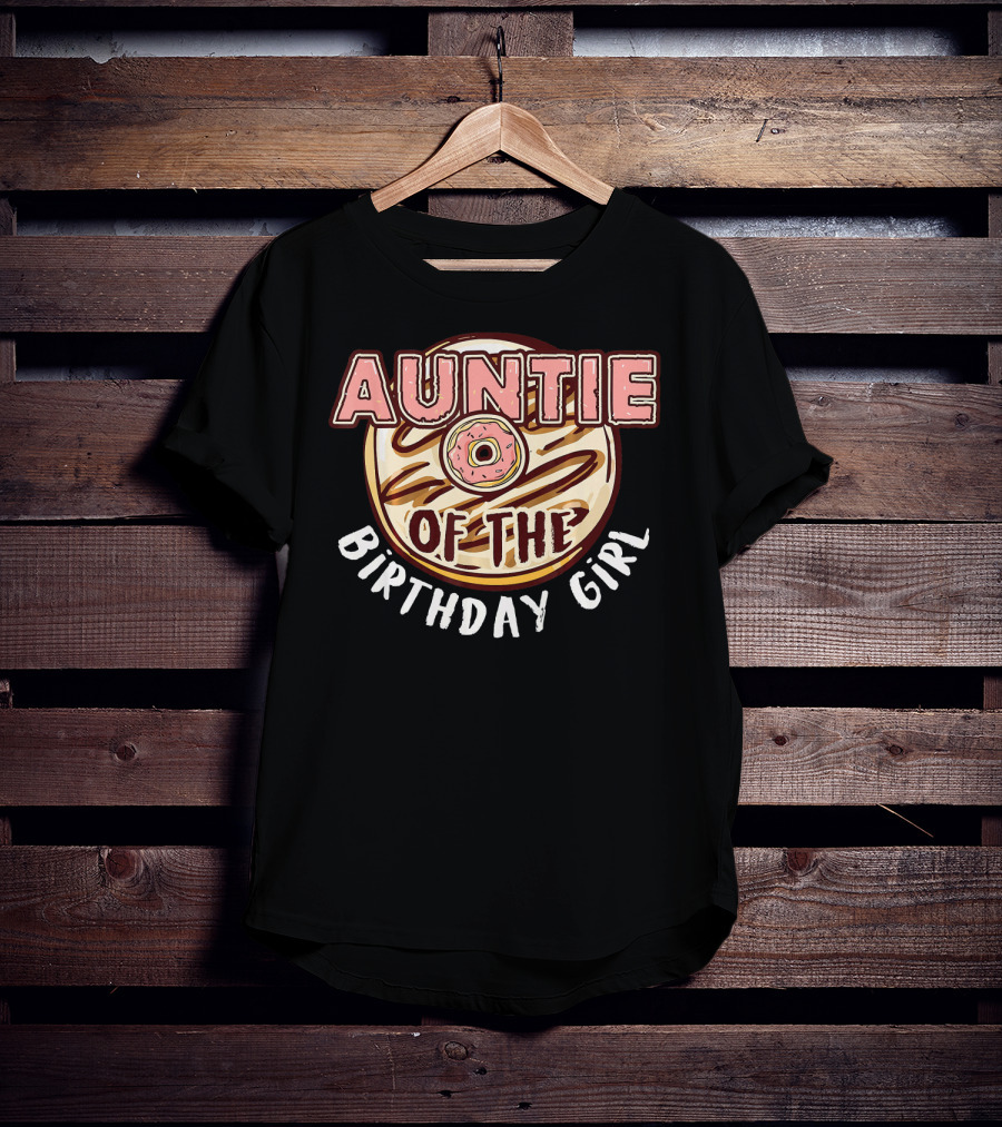 Auntie Of The Birthday Girl Donut Circular T-Shirt