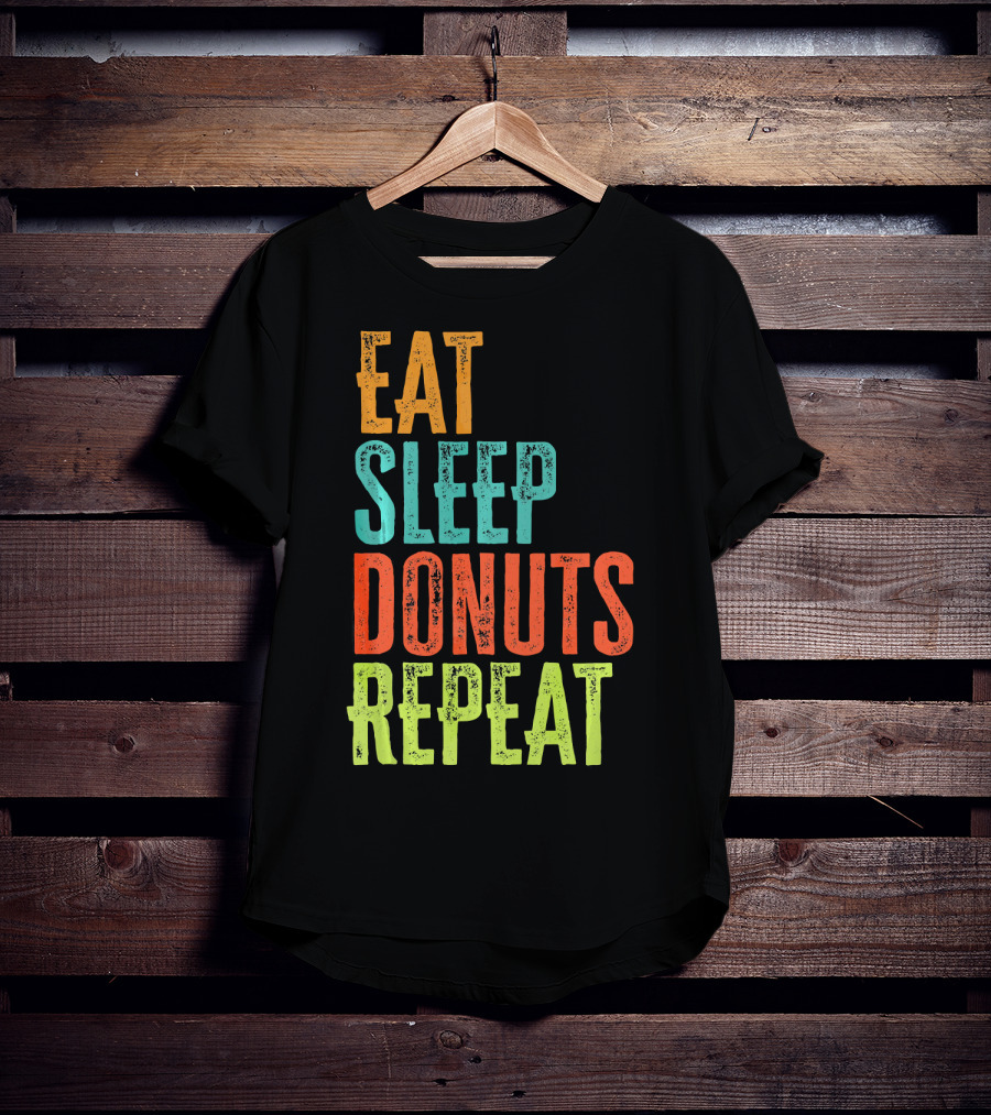 Eat Sleep Donuts Repeat Retro Coffee Dou T-Shirt