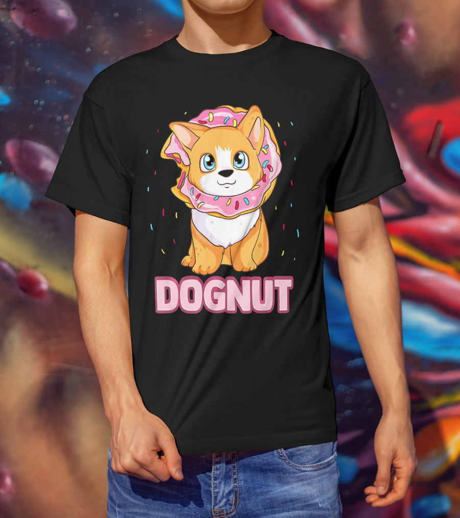 Dognut Cute Funny Dog Donut Pun Adorab With Sprinkles T-Shirt
