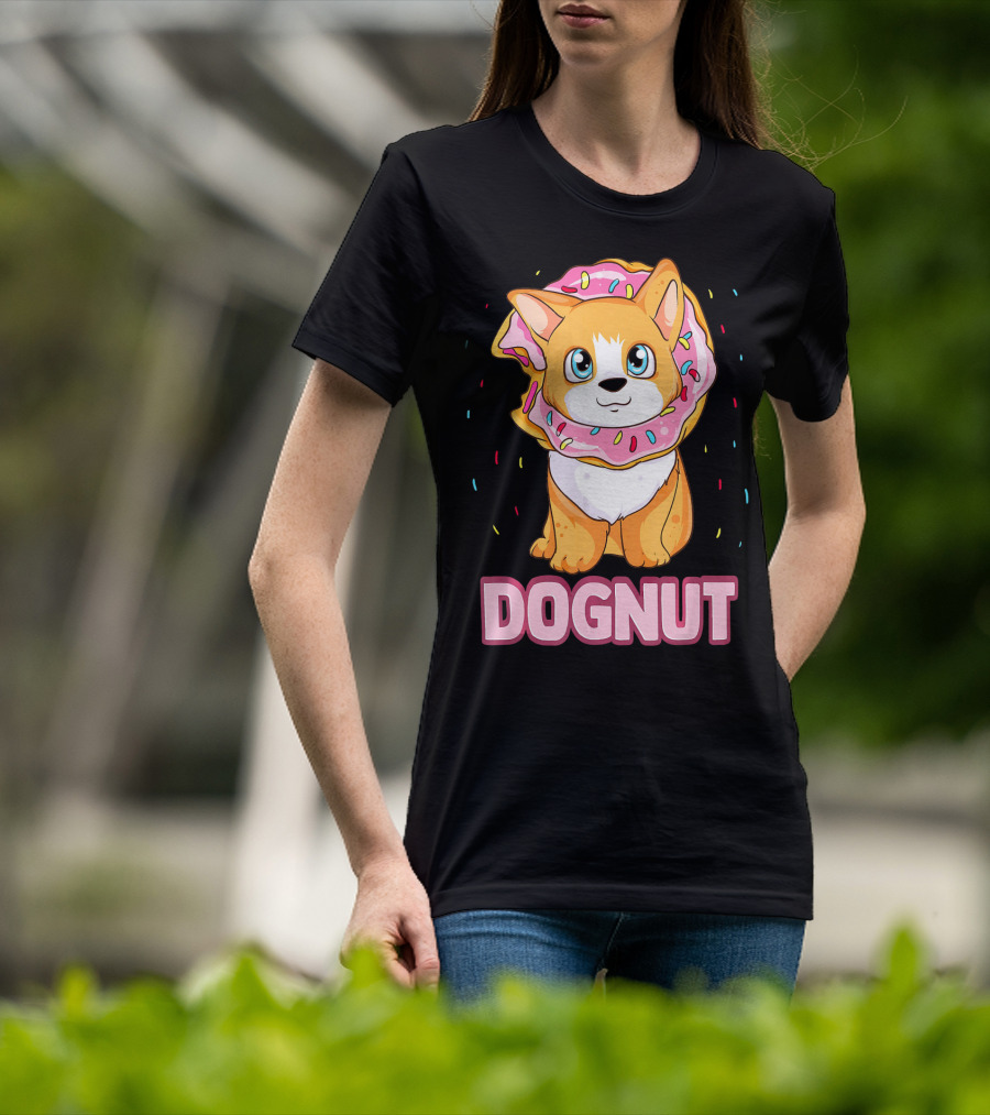 Dognut Cute Funny Dog Donut Pun Adorab With Sprinkles T-Shirt