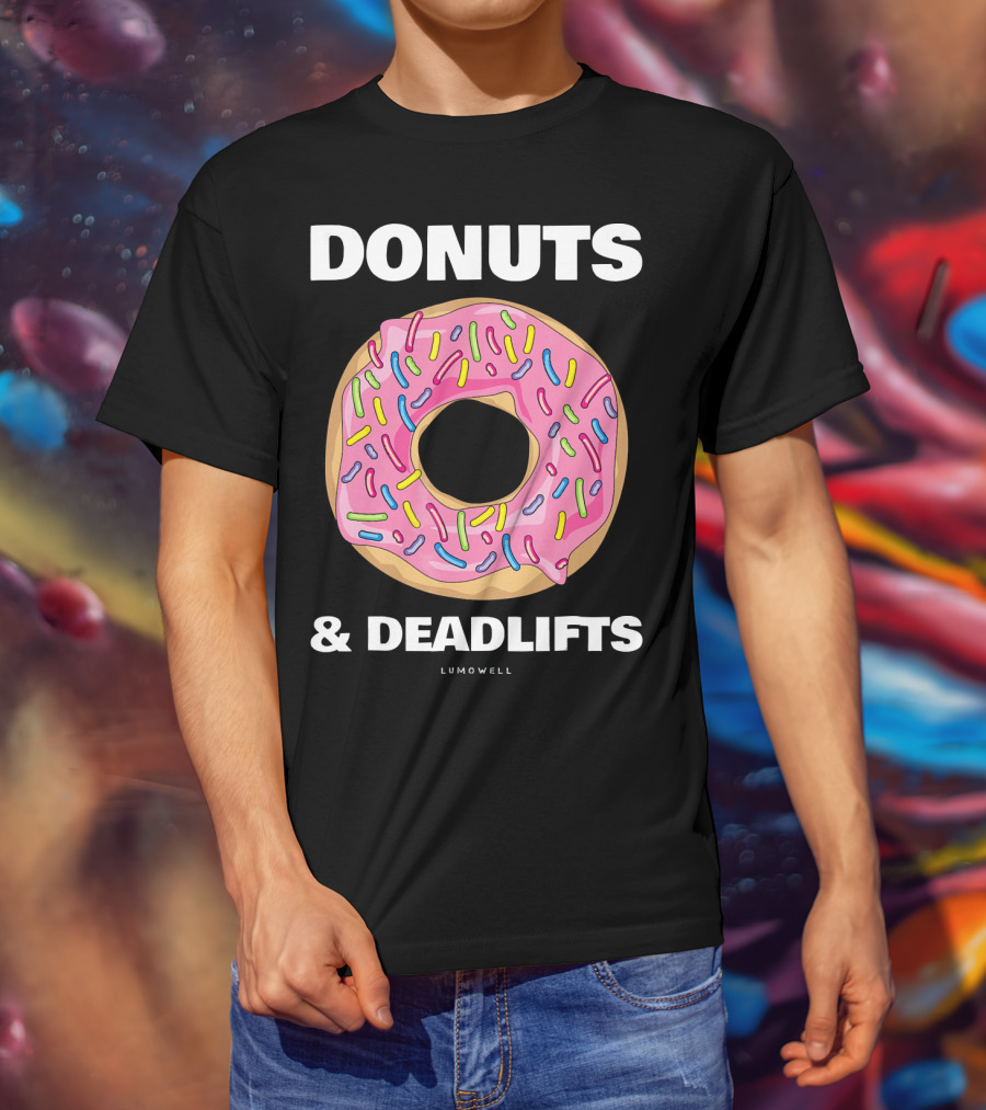 DONUTS And DEADLIFTS Funny Gym Lumowell T-Shirt