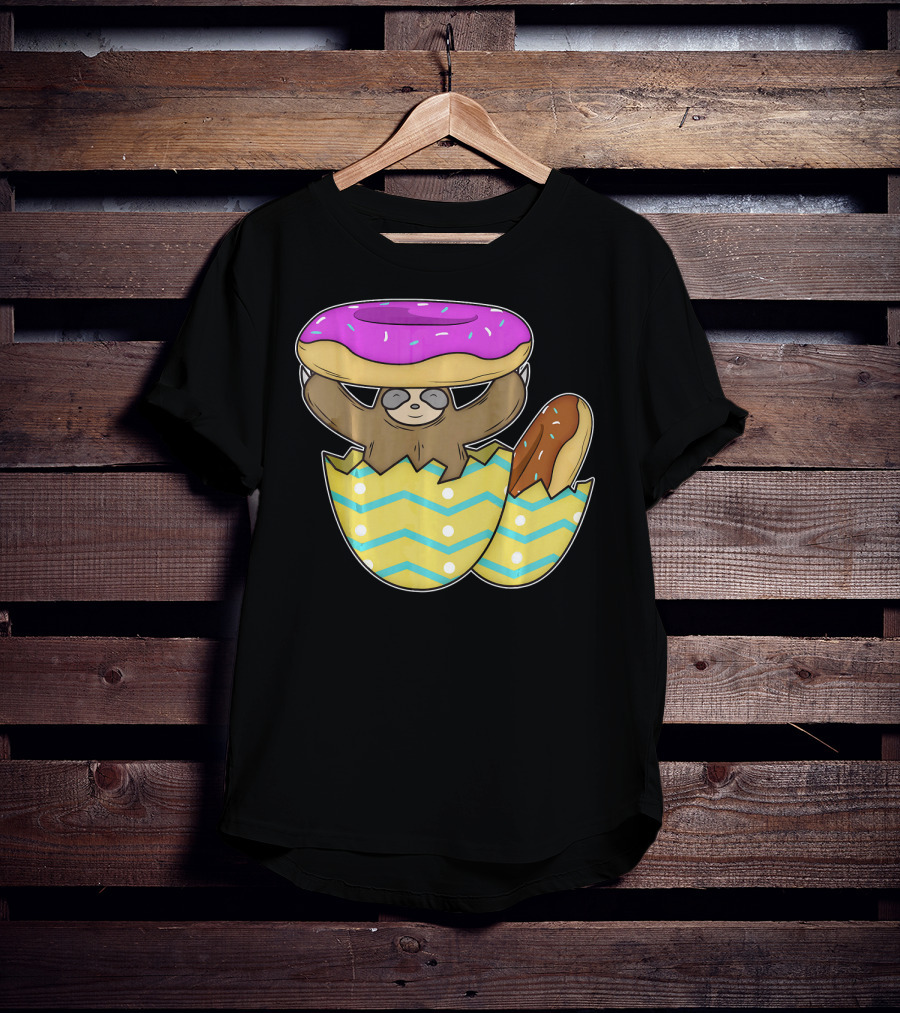 Sloth Easter Egg With Donut Hat T-Shirt