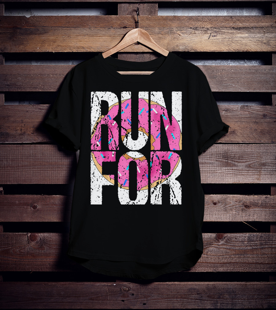 Funny Marathon Run For Donut Running Workout T-Shirt