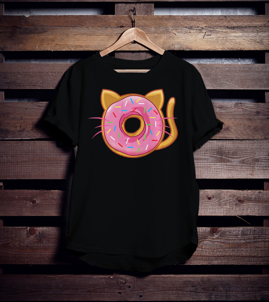 Funny Cat Donut Birthday Sprinkles T-Shirt
