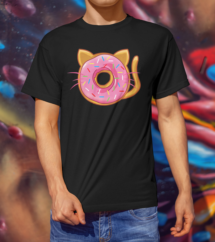 Funny Cat Donut Birthday Sprinkles T-Shirt