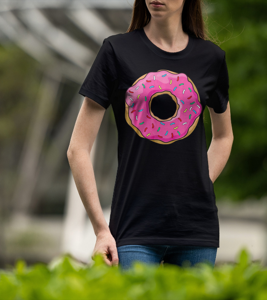 Big Pink Sprinkled Donut Iconic Sweet Treat T-Shirt