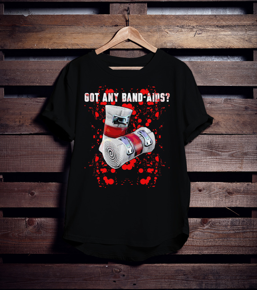 Got Any Band-Aids Dark Color Graphic With Bandage And Red Splatter T-Shirt