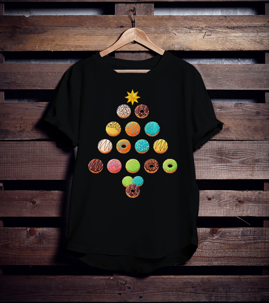 Funny Donut Lover Christmas Tree T-Shirt