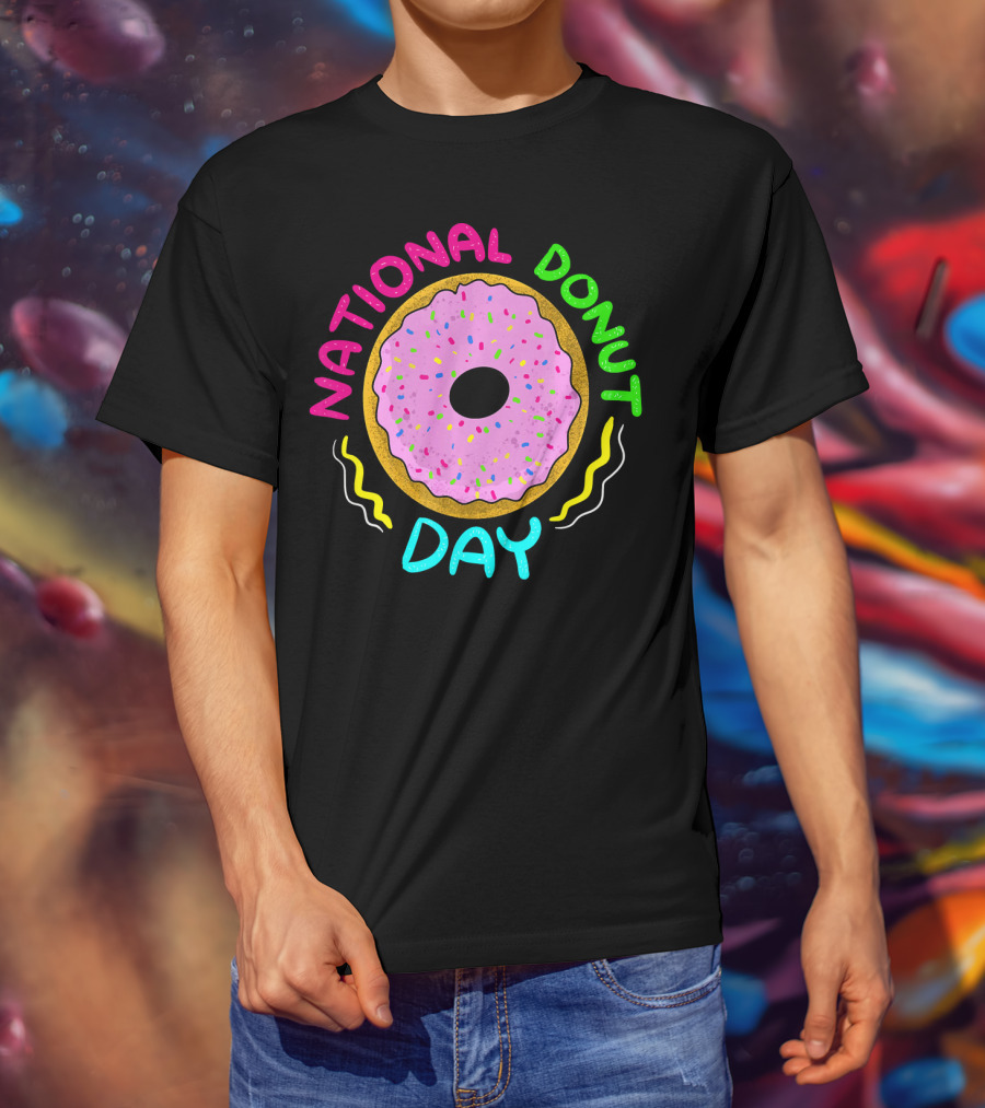 National Donut Day Cool Sweet Tooth Party Celebration With Sprinkles T-Shirt