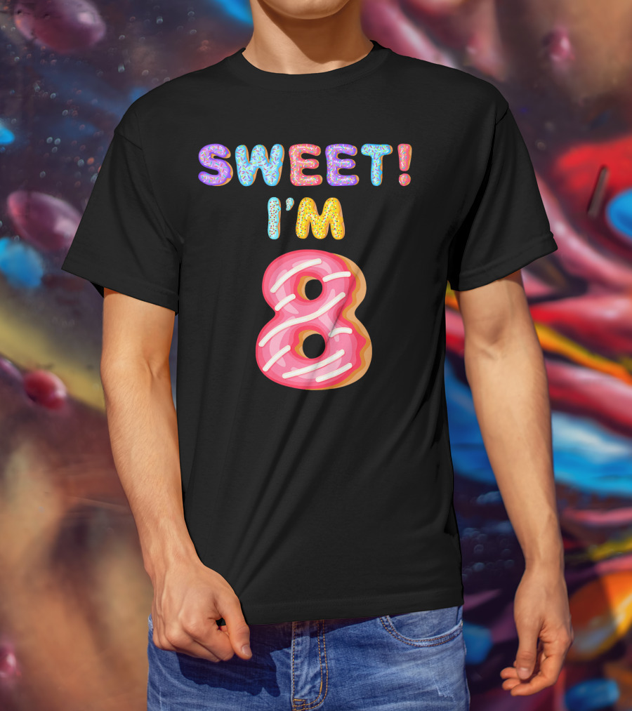 Sweet I'm 8 Birthday Kids Girls T-Shirt
