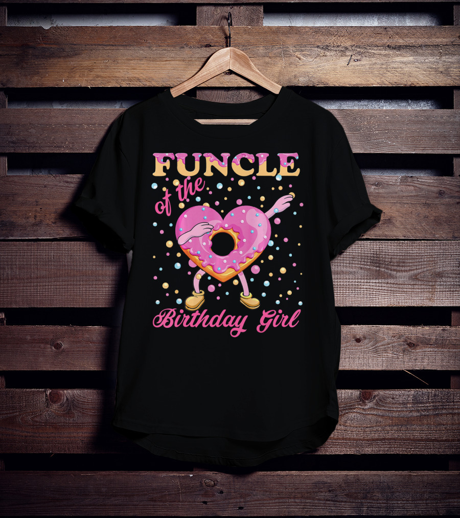 FUNCLE Of The Birthday Girl Donut Dabbin Vibrant T-Shirt