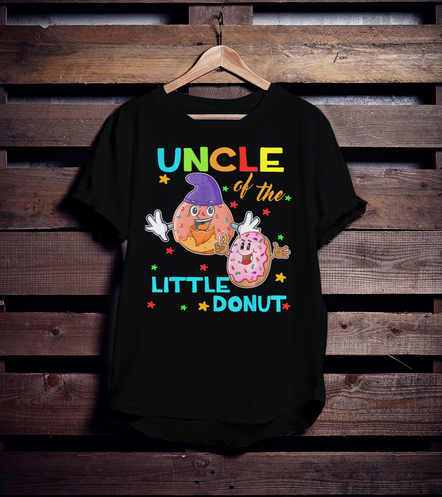 UNCLE Of The Little Donut Colorful Cartoon Birthday T-Shirt