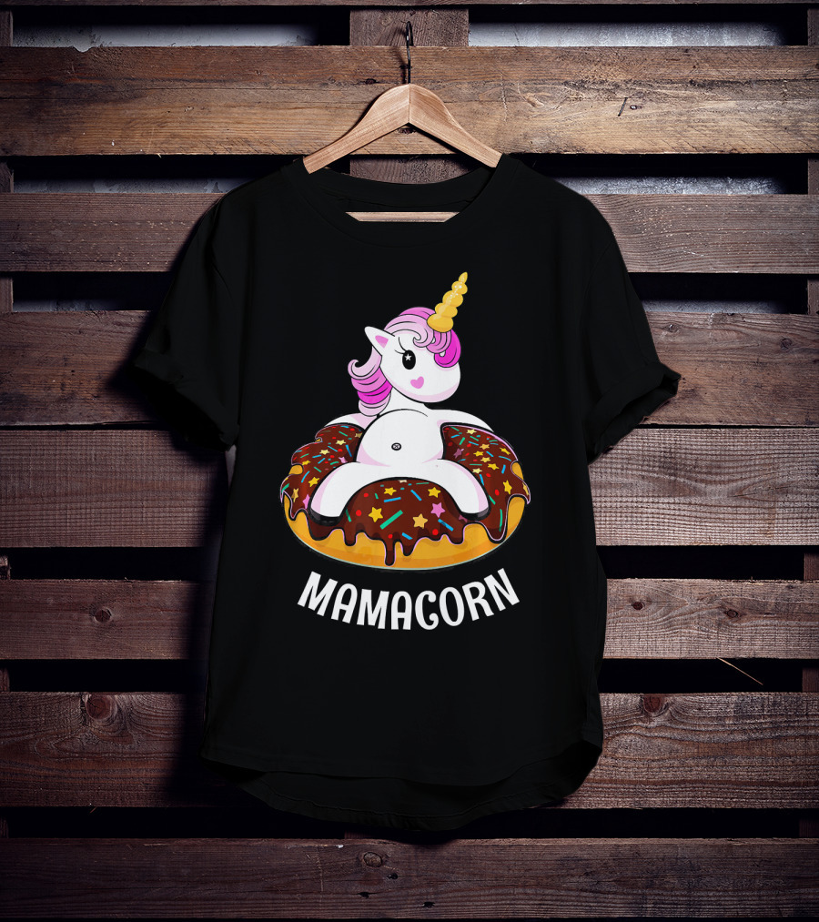 Mamacorn Unicorn Donut With Sprinkles And Stars T-Shirt