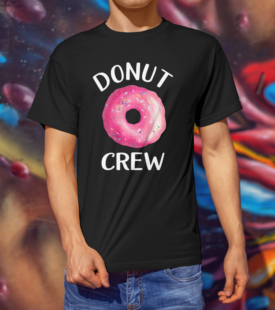 Donut Crew Pink Sprinkled Doughnut T-Shirt
