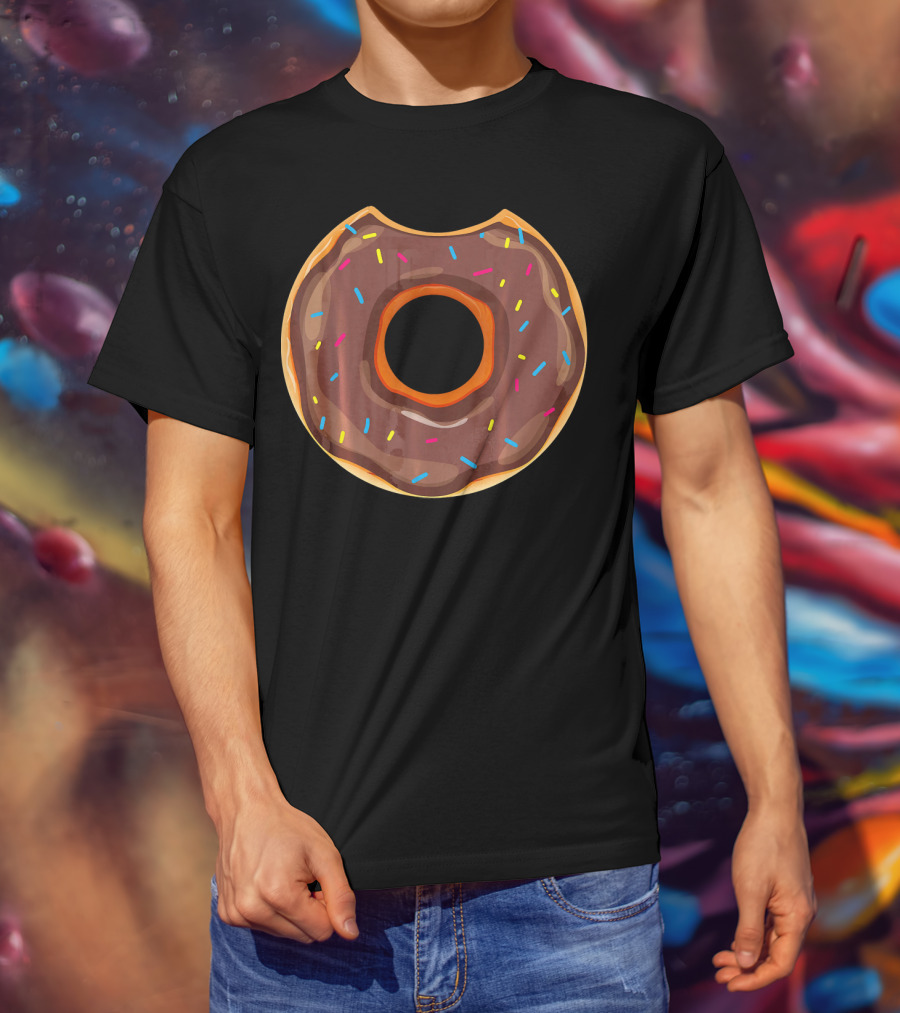 Cool Donut Halloween Chocolate Doughnut With Sprinkles T-Shirt