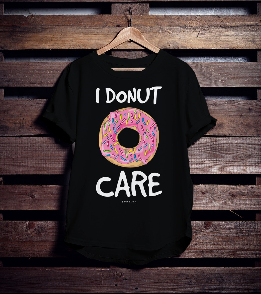 Funny Donut I Donut Care Pink Frosted Sprinkles Lumolun T-Shirt