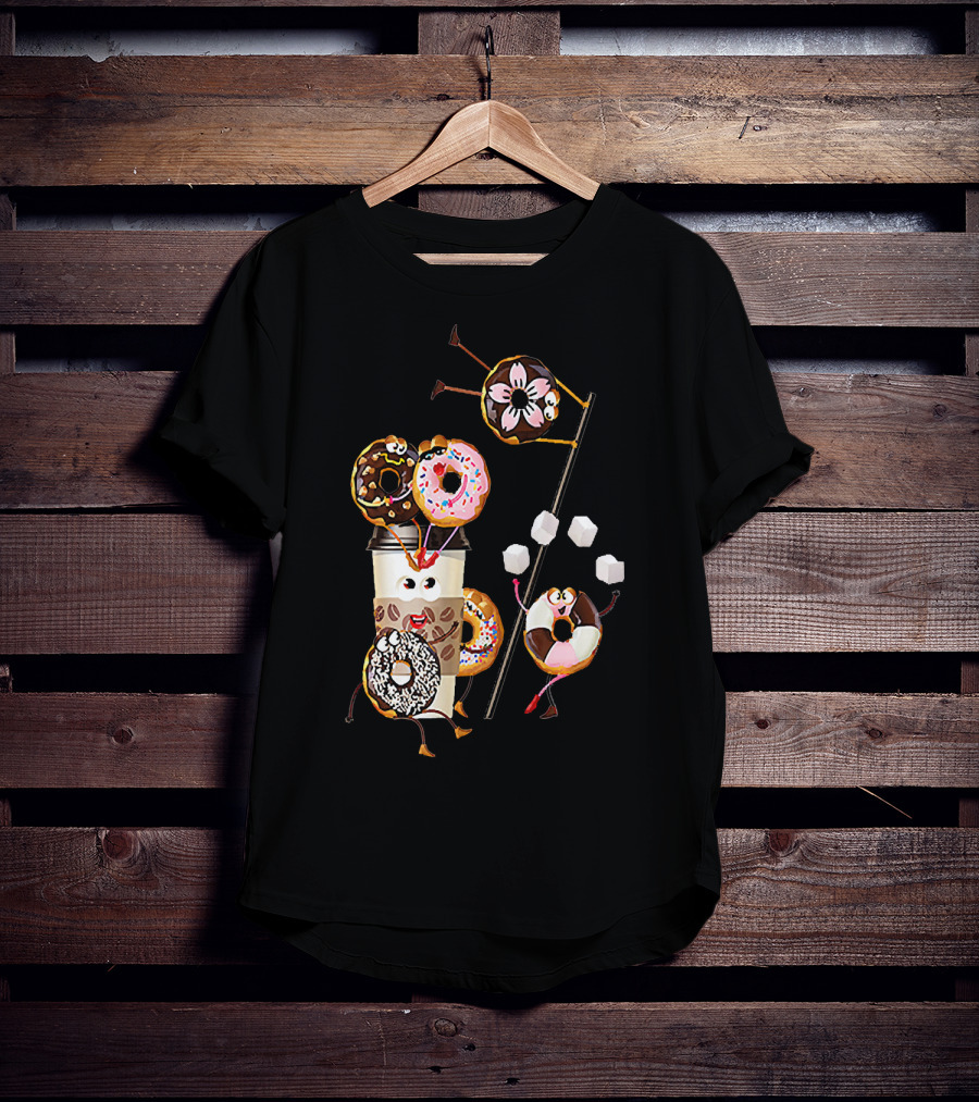 Donut Glazed And Confused Funny Donut Coffee Party With Juggling Donuts T-Shirt