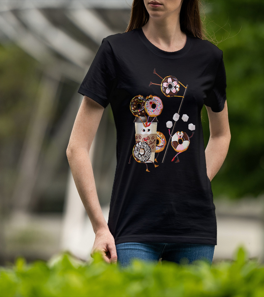Donut Glazed And Confused Funny Donut Coffee Party With Juggling Donuts T-Shirt